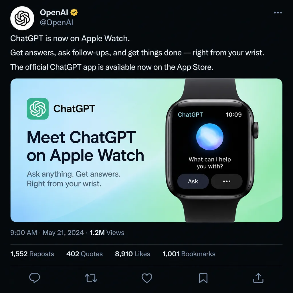 スマートウォッチアプリ発表SNS投稿モックアップ
