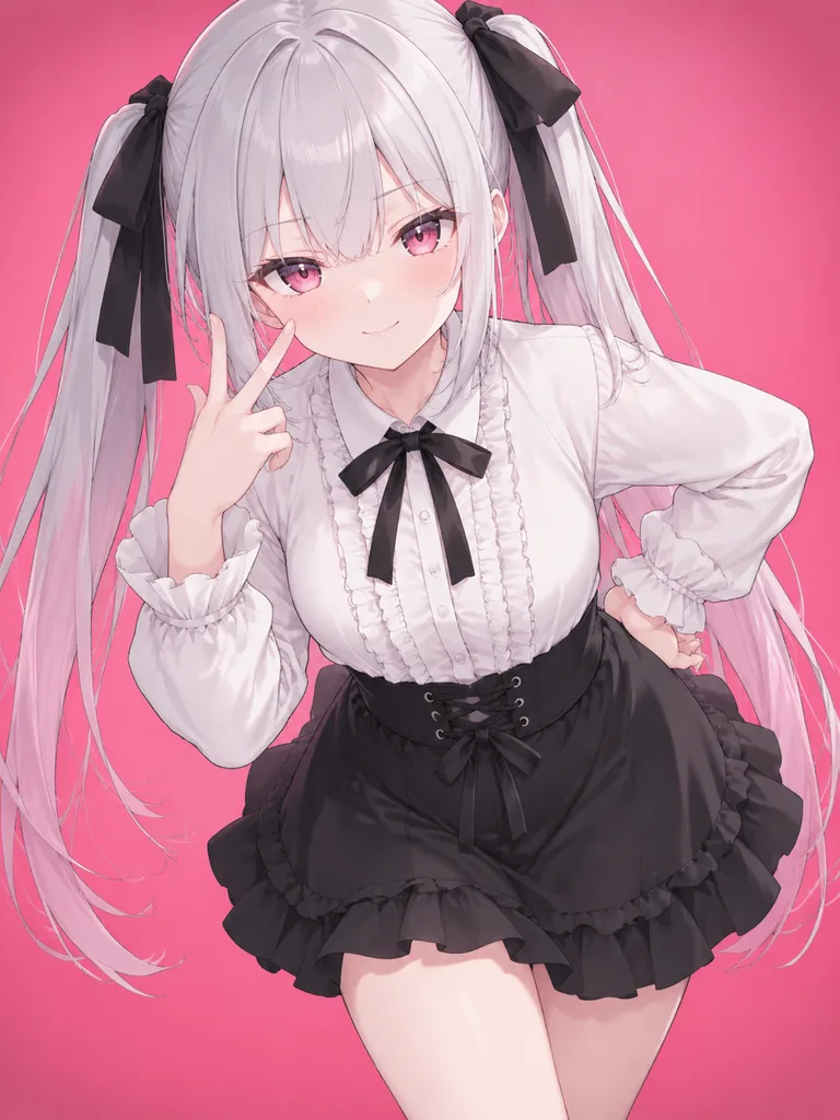 Smug Anime Girl Making Peace Sign