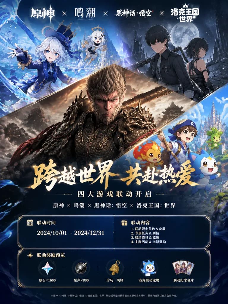 多款遊戲跨界聯動宣傳海報
