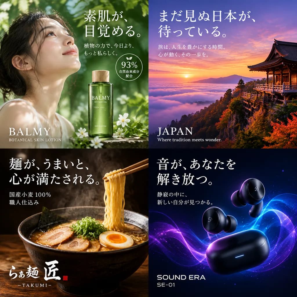Japanese Commercial Poster Grid Layout