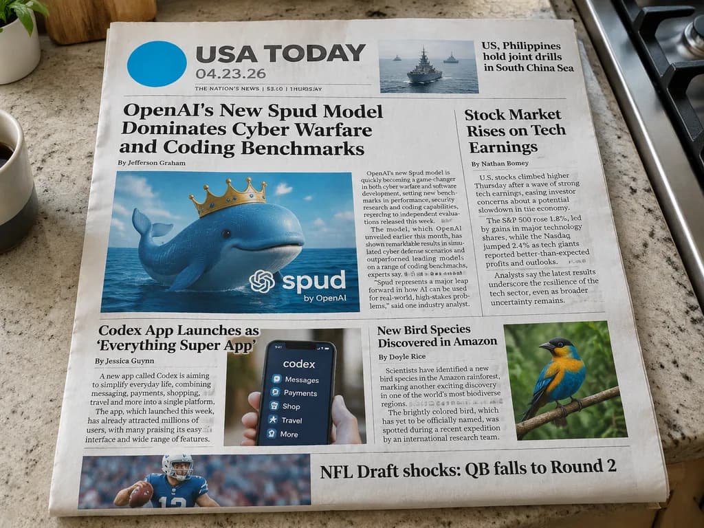 Realistic Newspaper Front Page on Counter