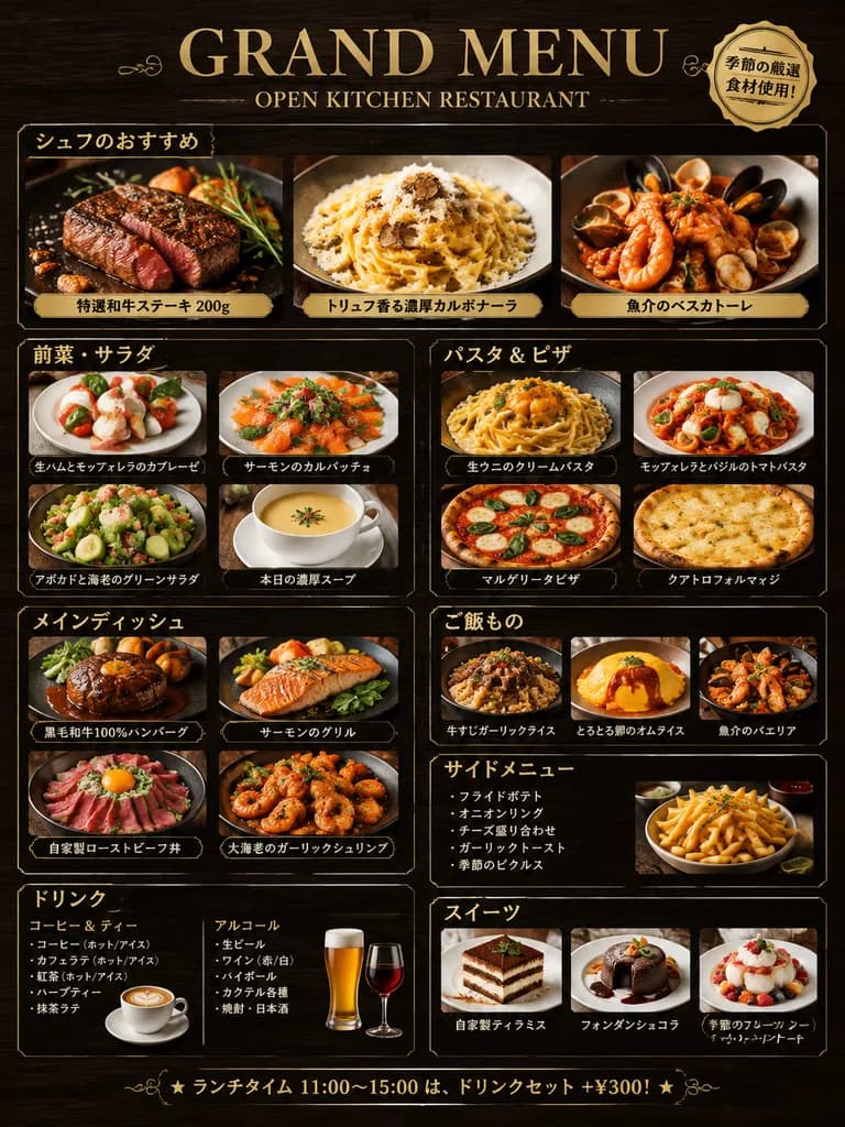 Dark Wood Japanese Restaurant Grand Menu