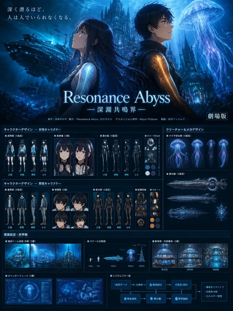 Anime Movie Poster and Production Sheet
