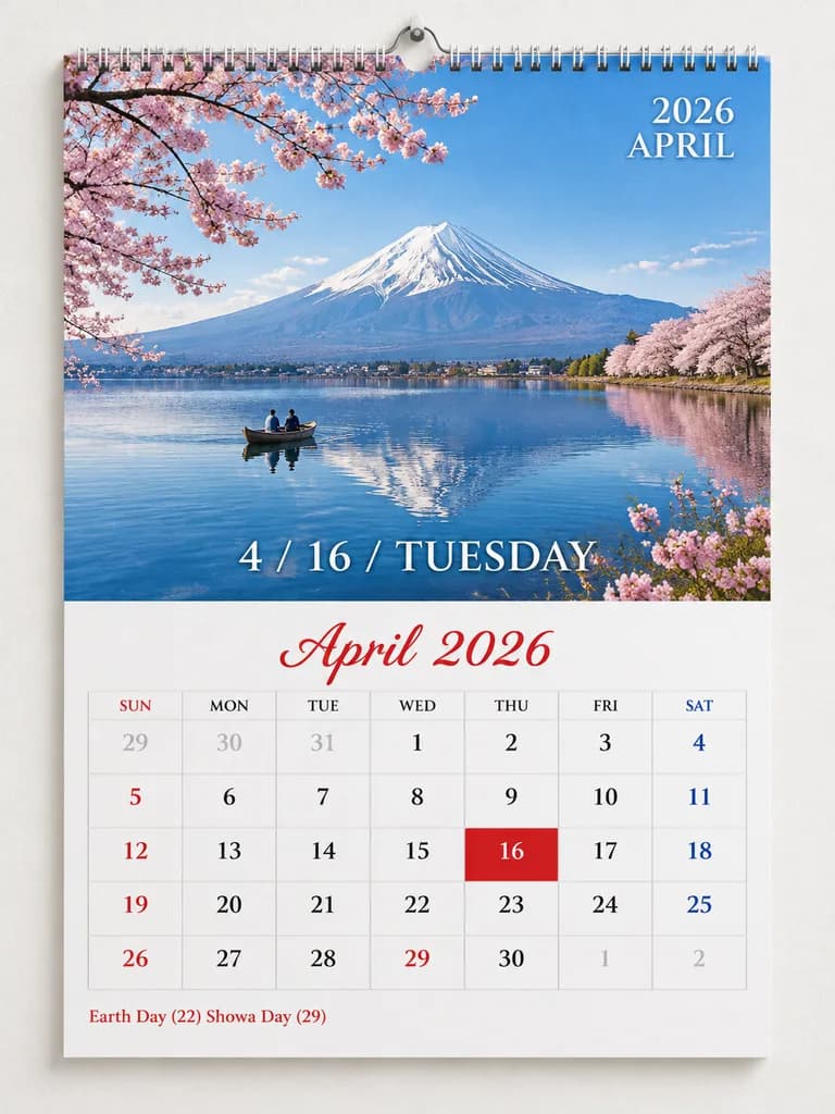 Scenic Hanging Wall Calendar Page