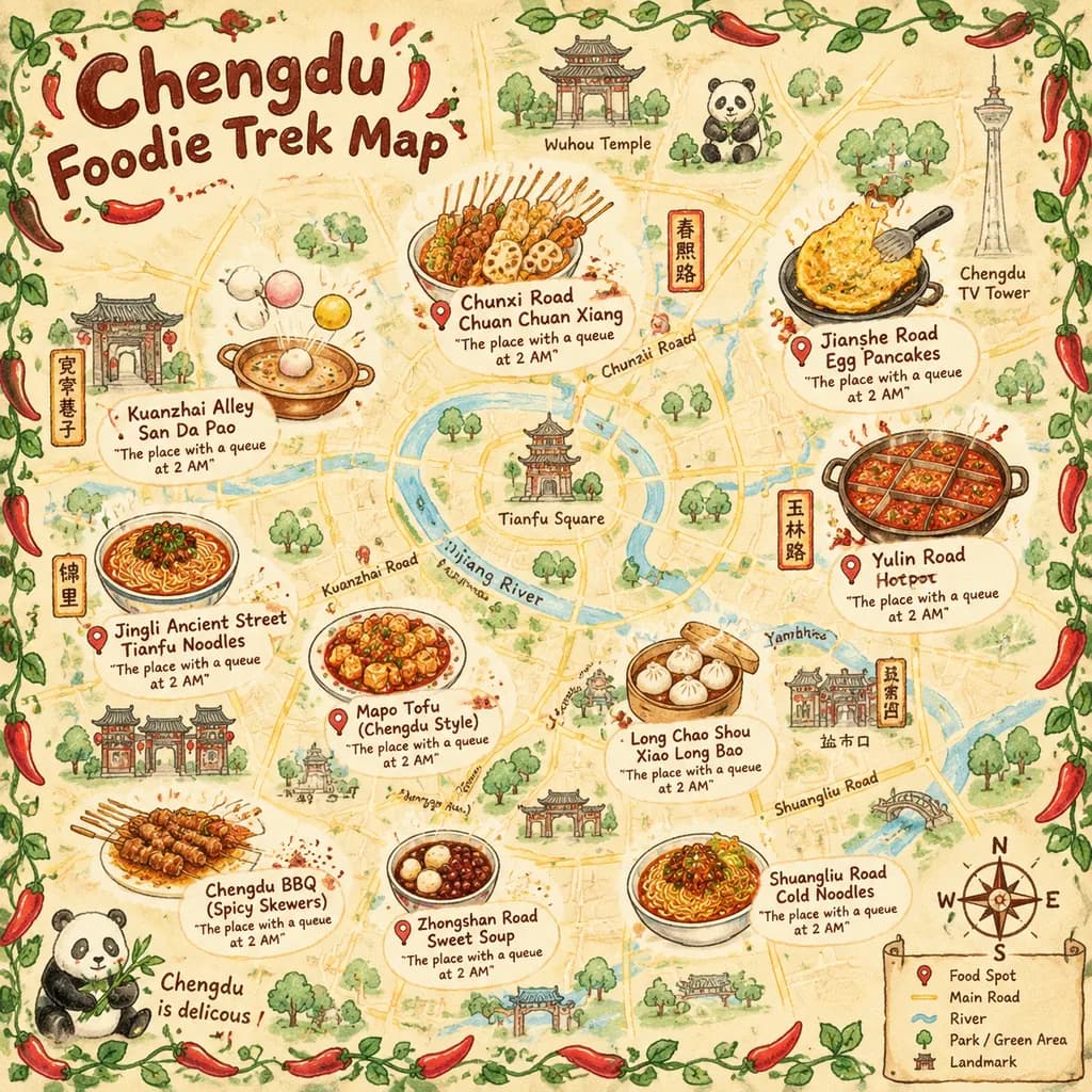 손그림 스타일 도시 맛집 지도