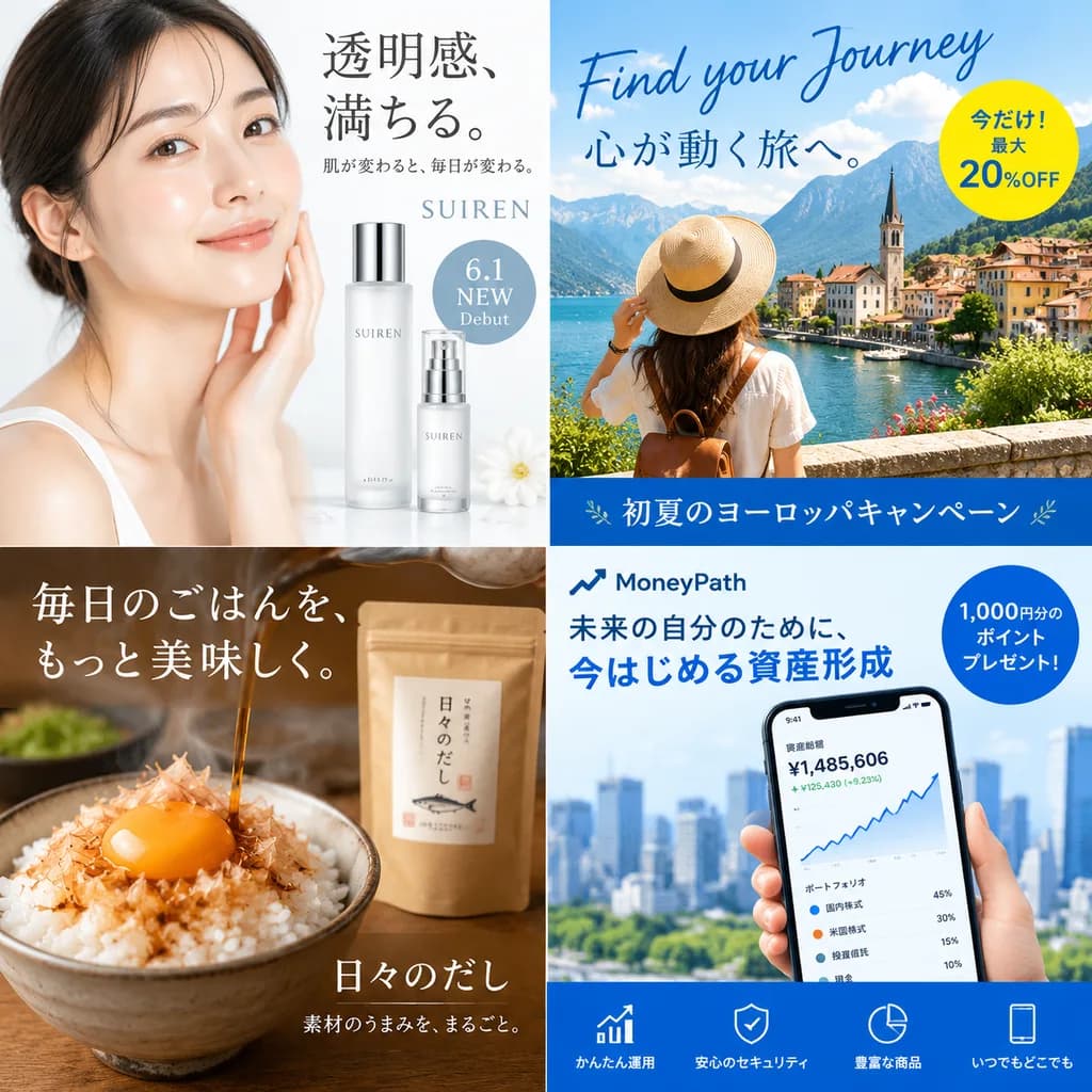 Japanese Commercial Banner Ad Grid