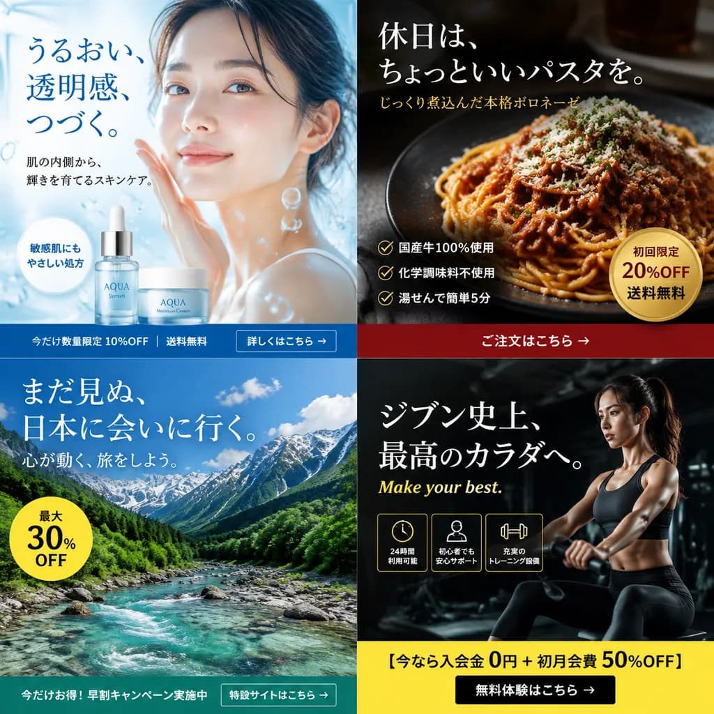 Japanese Multicampaign Banner Ad Grid