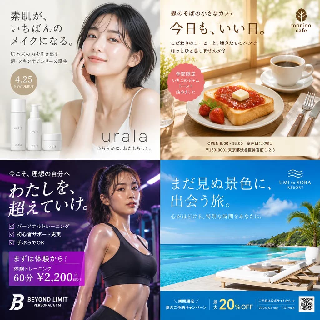日本風Web広告バナーグリッド
