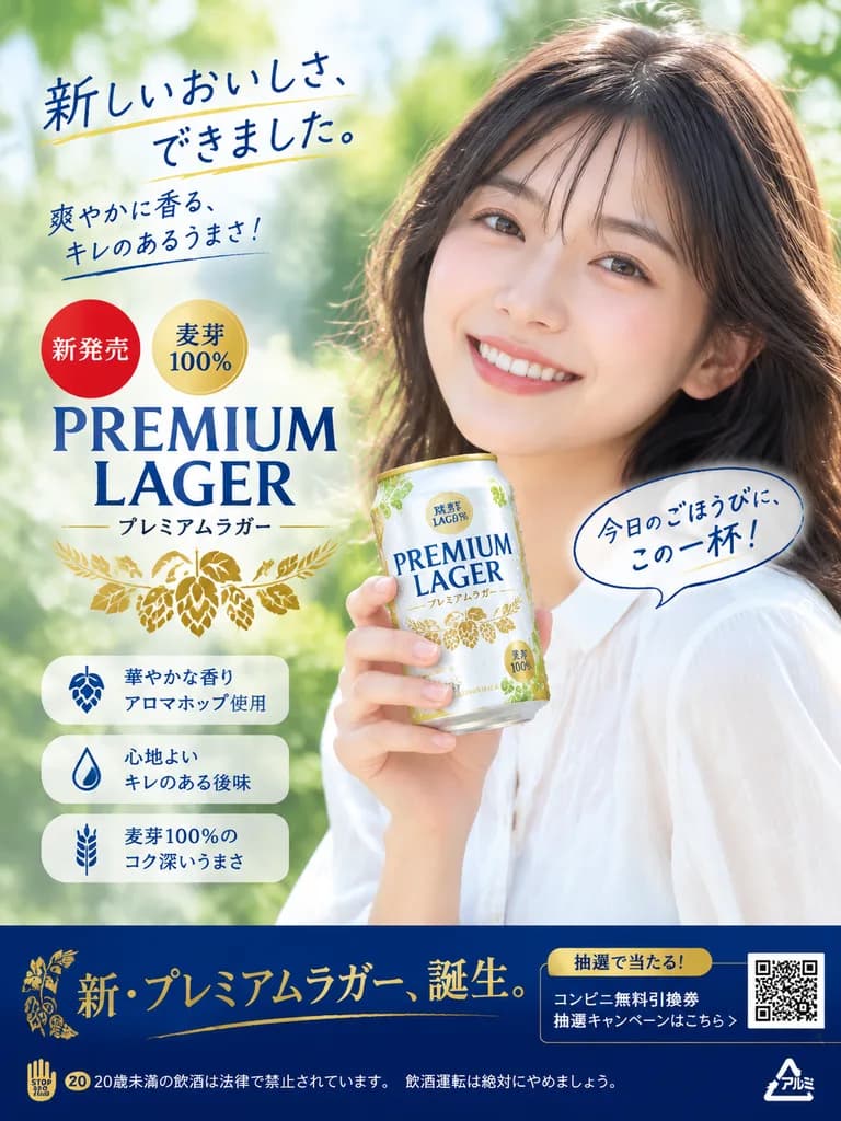 日系啤酒商業廣告排版
