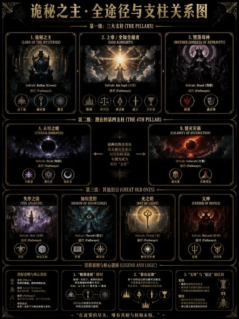 ダークファンタジー世界観階層インフォグラフィック