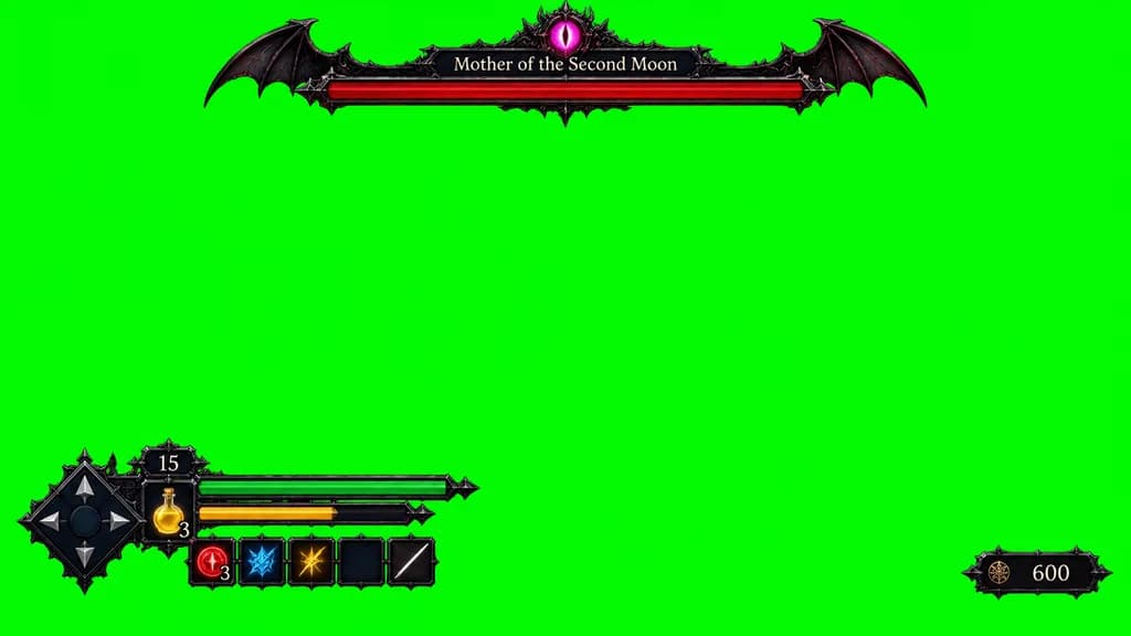 Gothic Dark Fantasy Video Game HUD