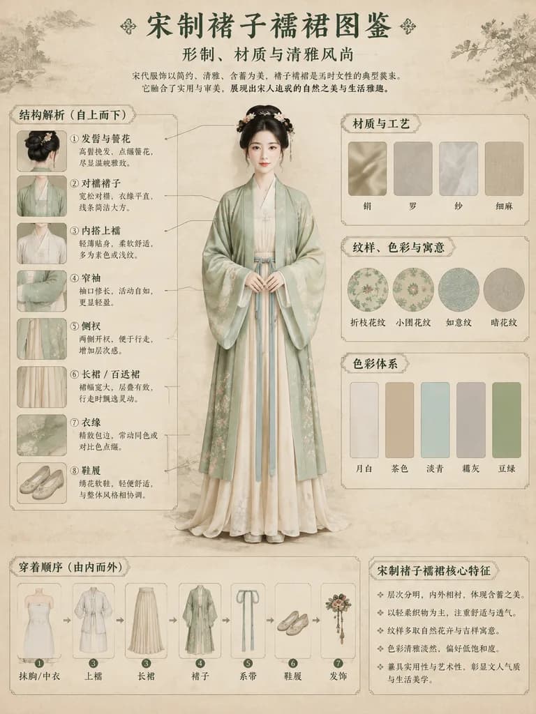 Song Dynasty Hanfu Infographic Poster