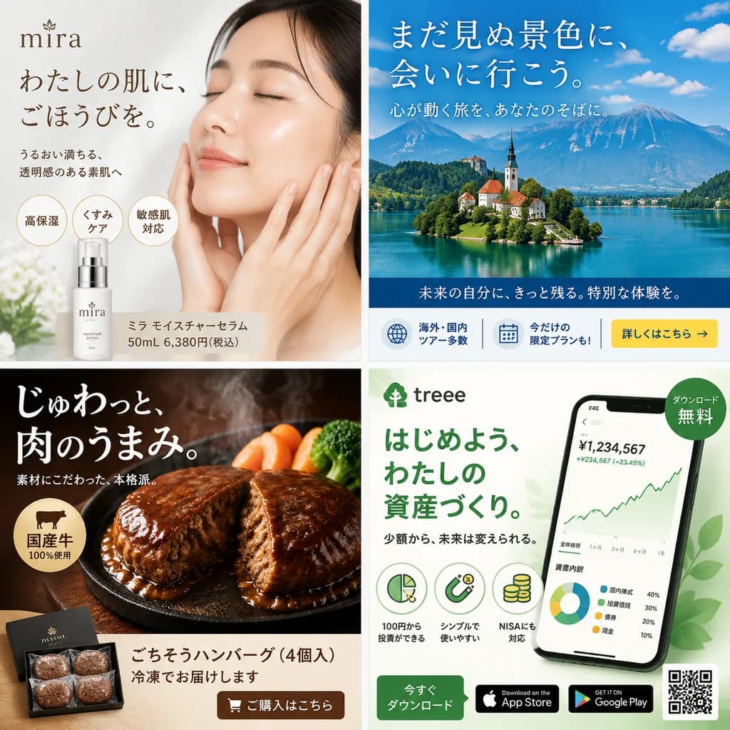 Japanese Web Banner Grid Layout