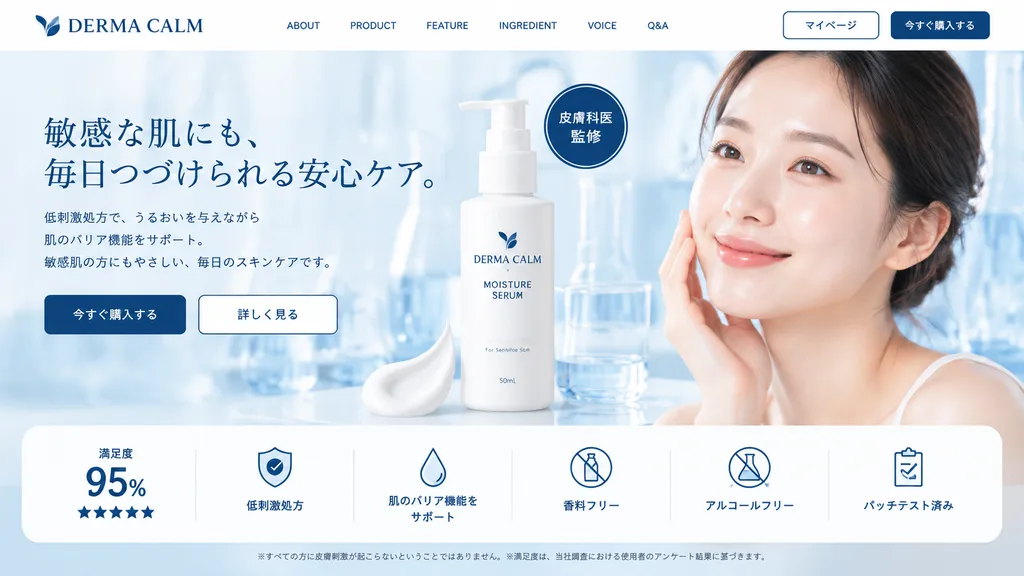 Klinisches Hautpflege-Landingpage-Mockup