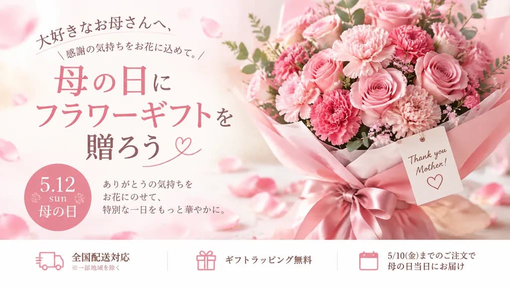 일본풍 어버이날 플라워 프로모션 배너
