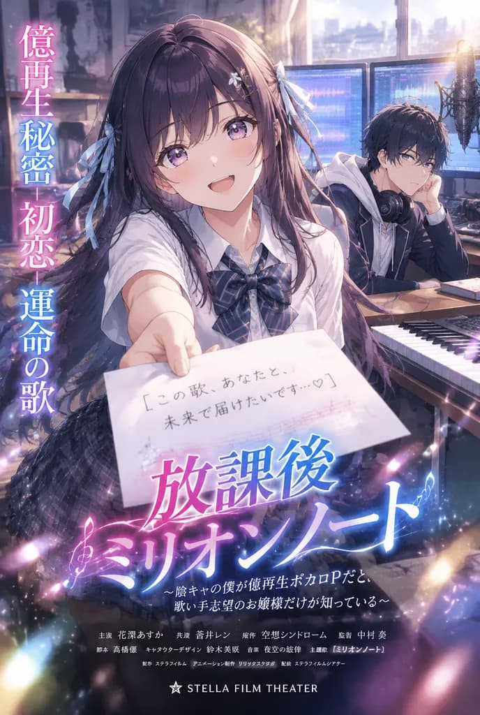 青春音樂戀愛動漫電影海報