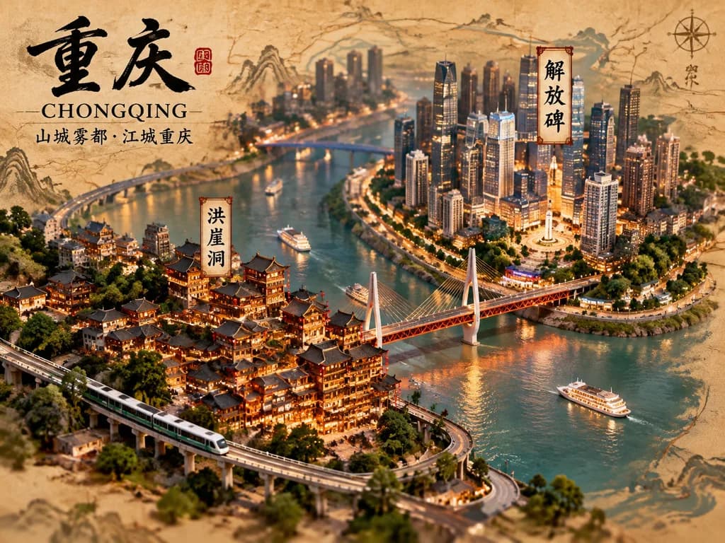 等距3D微缩城市立体地图