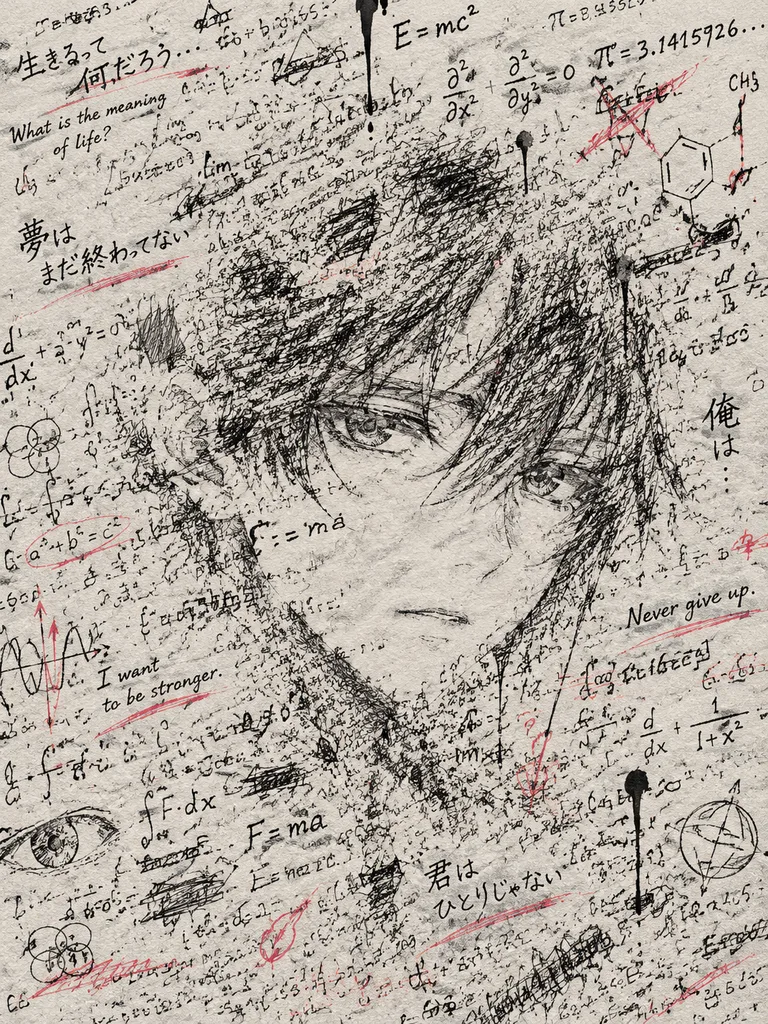 Abstract Scribble Note Face Portrait