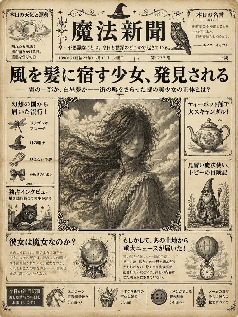 Vintage Japanese Fantasy Broadsheet Newspaper