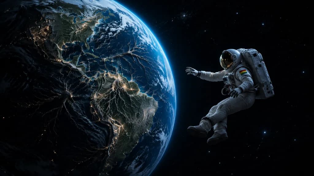 Astronaut Drifting by Living Earth