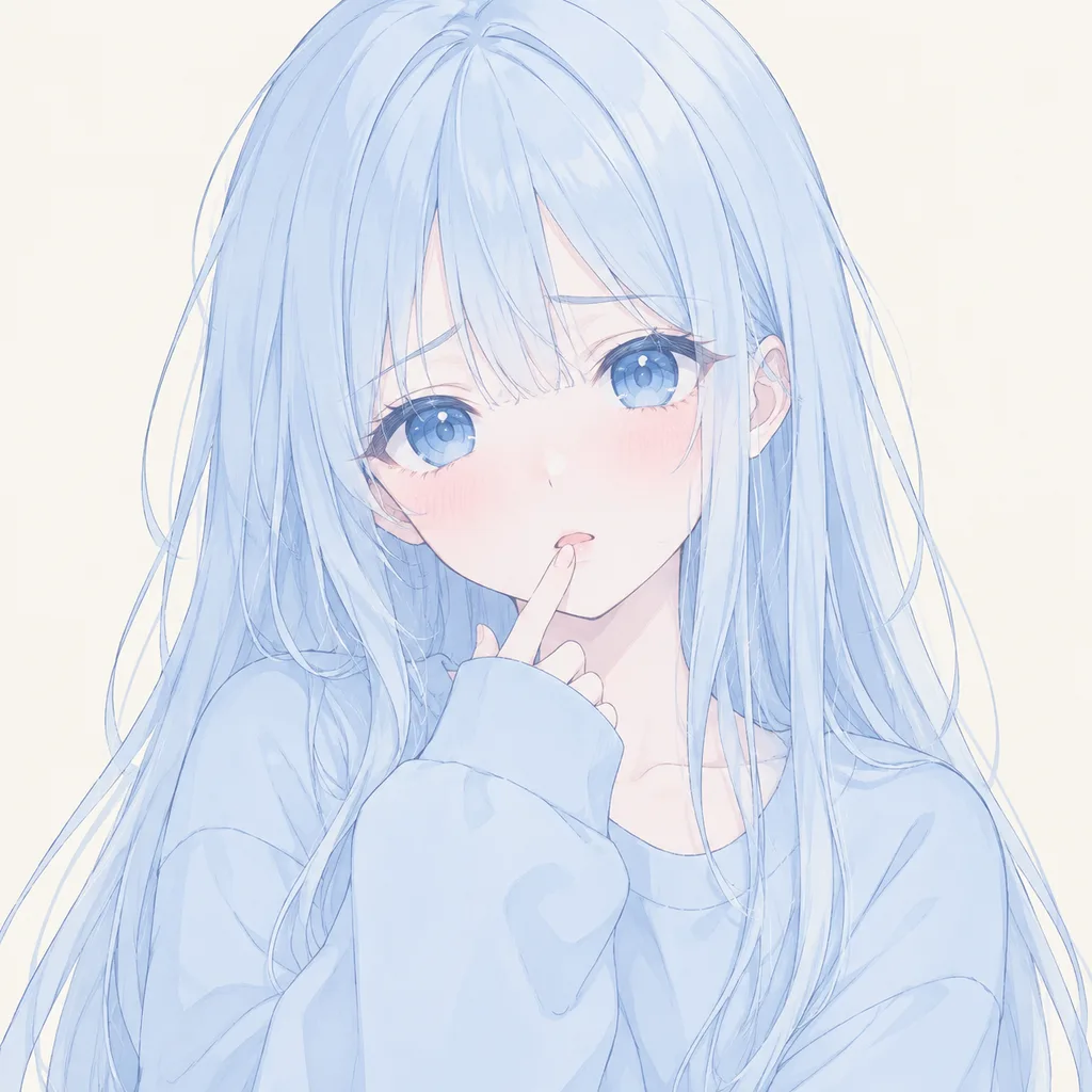 Pastel Anime Girl Bust Portrait