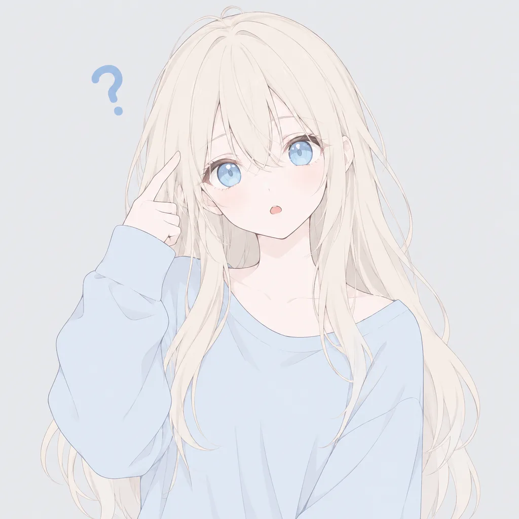 Confused Blonde Pastel Anime Girl
