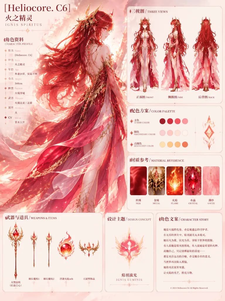 火之精灵动漫角色设计设定图