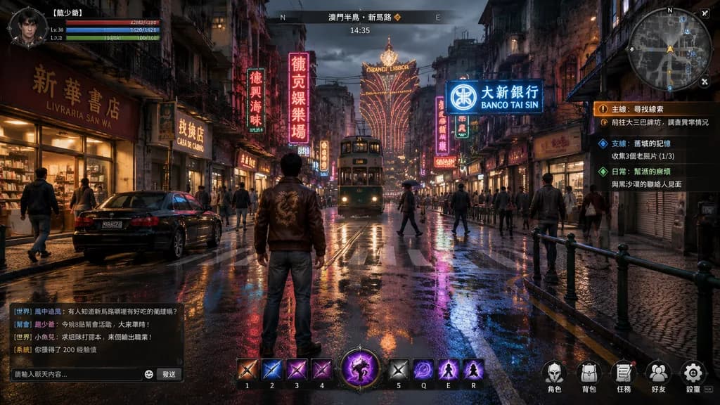 Rainy Neon Macau RPG Gameplay