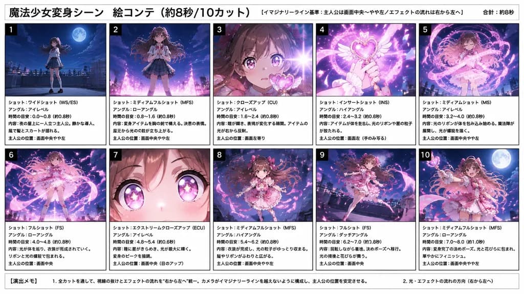 魔法少女アニメ変身絵コンテ集