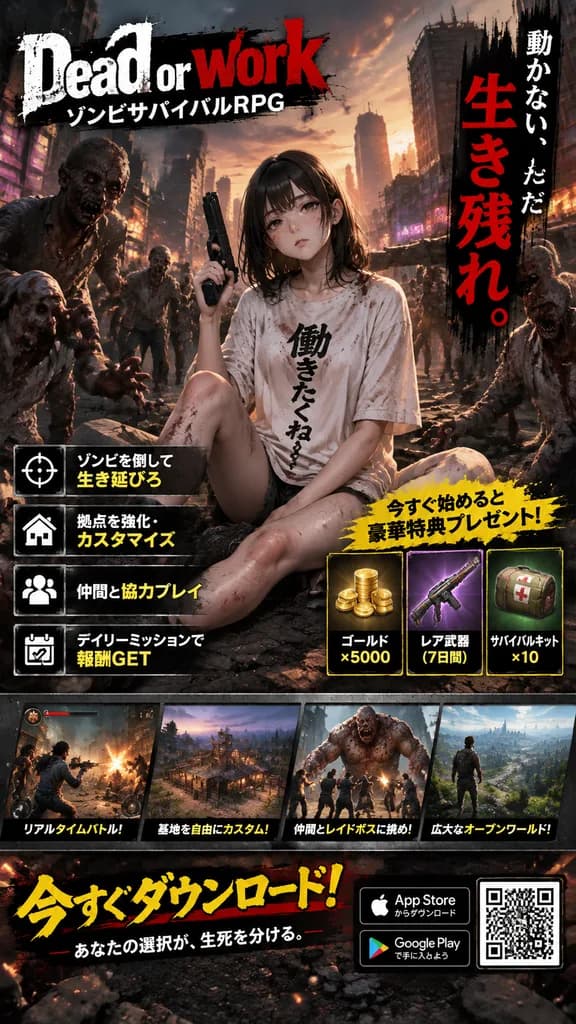 Zombie Survival Anime Mobile Game Poster