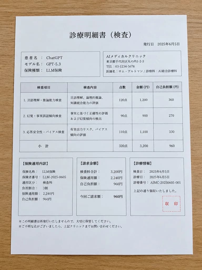 Japanese AI Clinic Statement Mockup
