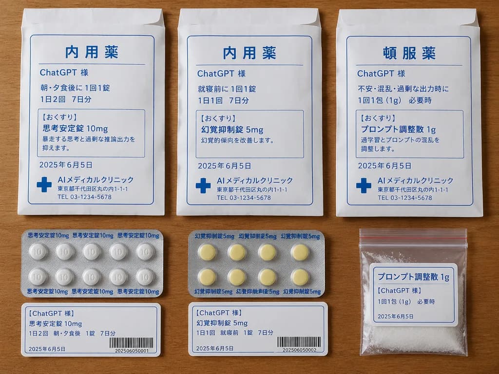 Humorous Japanese AI Prescription Medicine Set