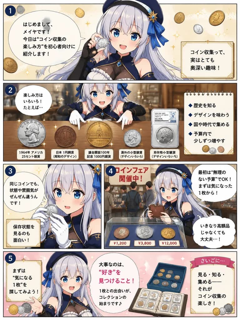 初心者向けコイン収集の入門1ページ漫画