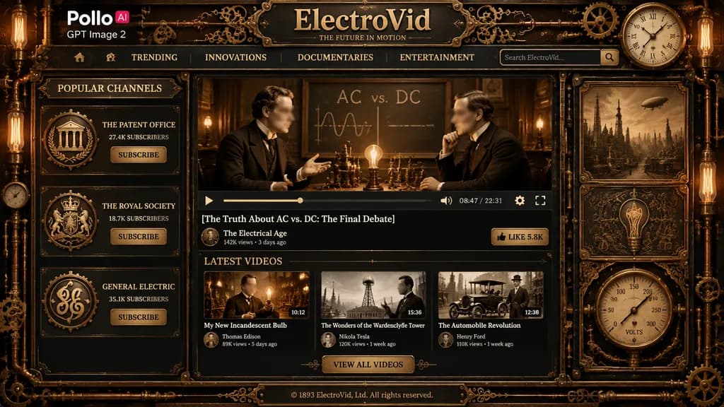 Steampunk Victorian Video Streaming Interface