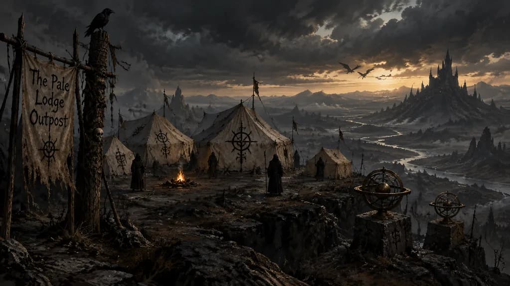 Grim Dark Fantasy Cliffside Outpost