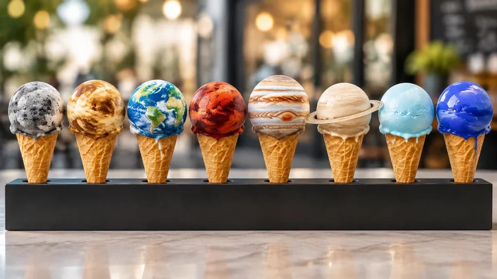 Solar System Planet Ice Cream Cones