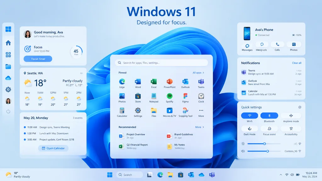 Windows 11 Desktop UI Showcase
