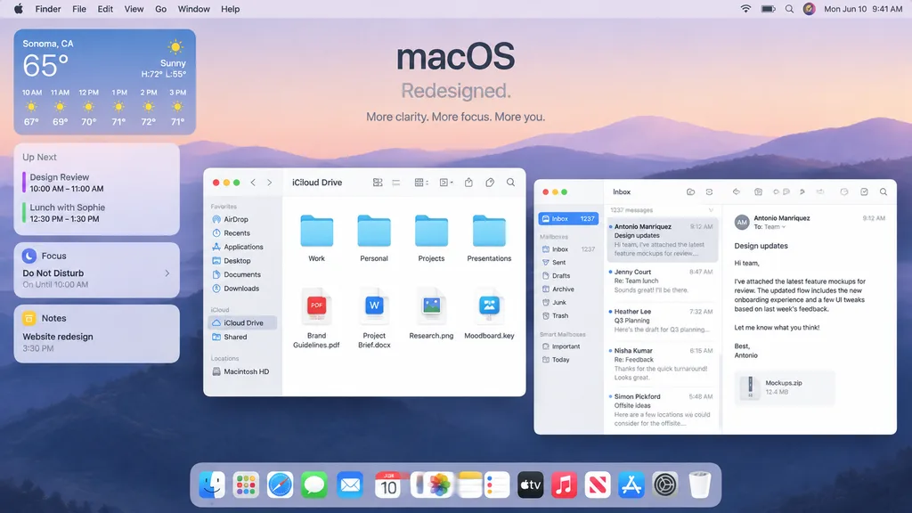 Apple macOS Desktop UI Mockup
