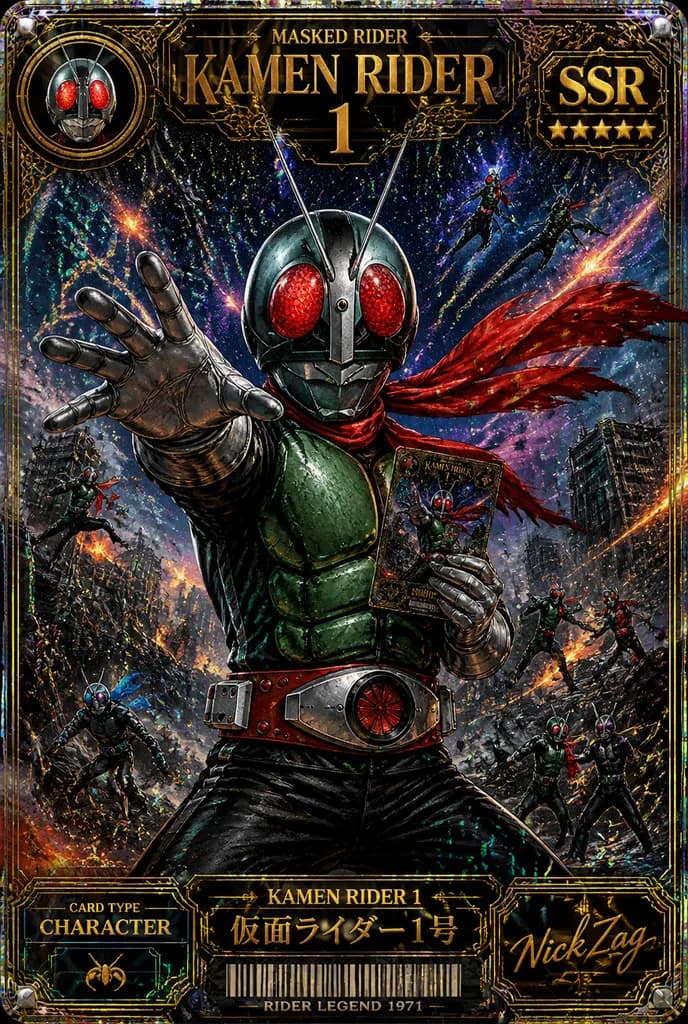 Holographic Tokusatsu Hero Trading Card
