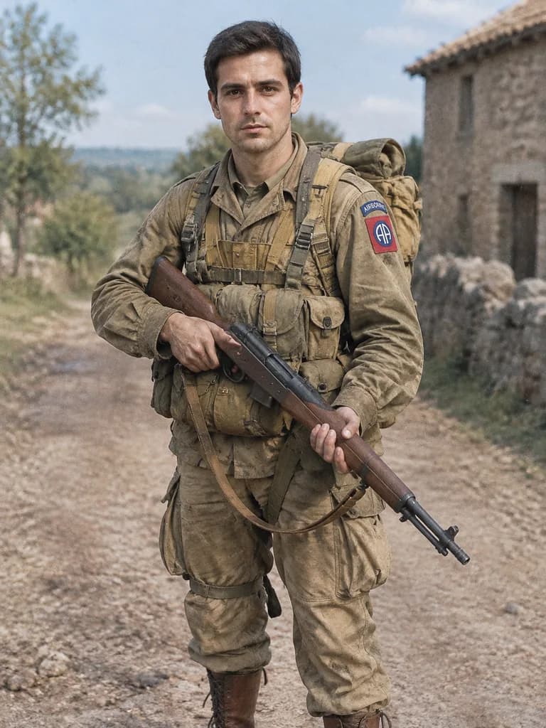 WWII Paratrooper Photo Color Restoration
