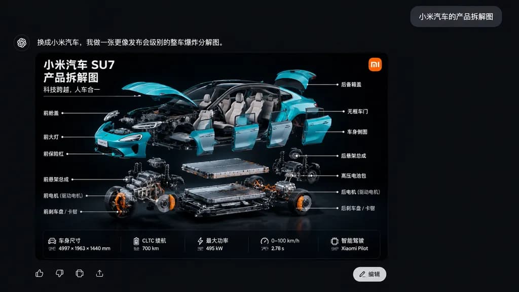 小米SU7整車拆解聊天介面