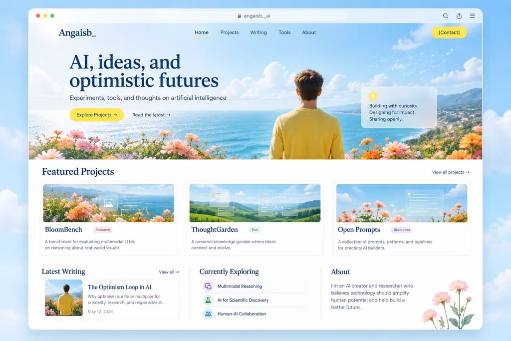 Editorial AI Portfolio Website Mockup