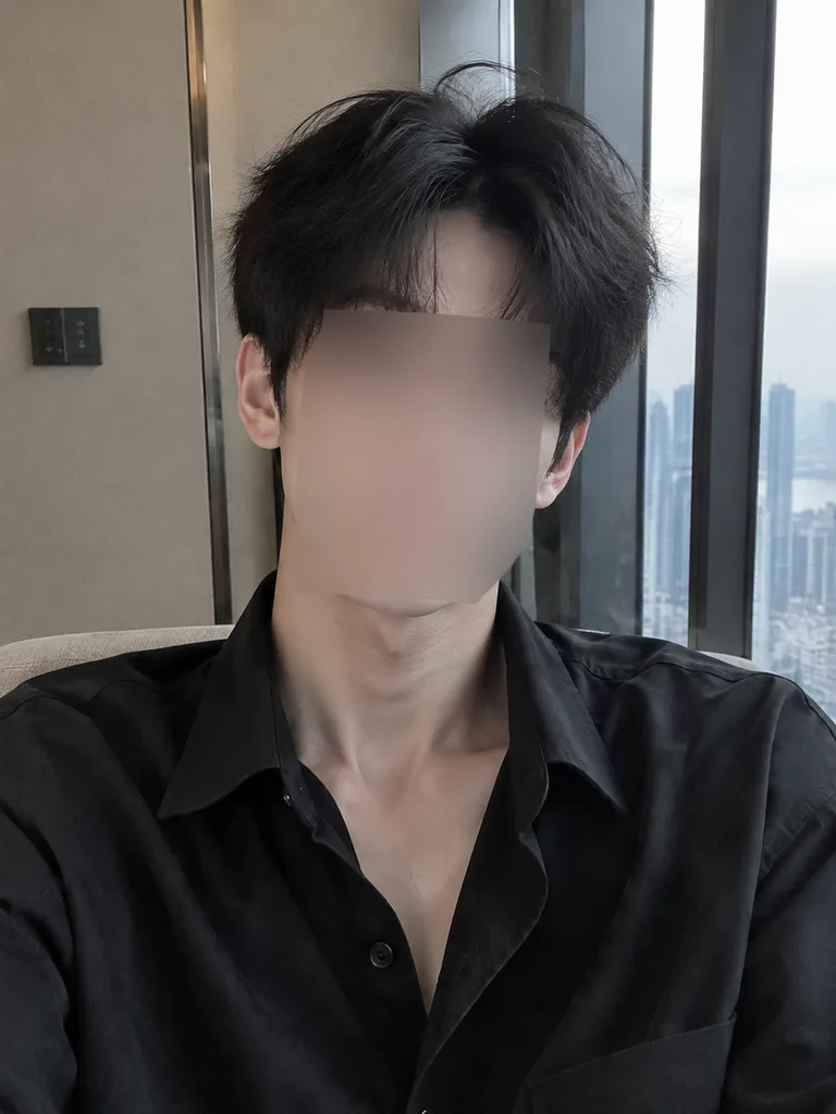 창가 모자이크 셀카 포트레이트