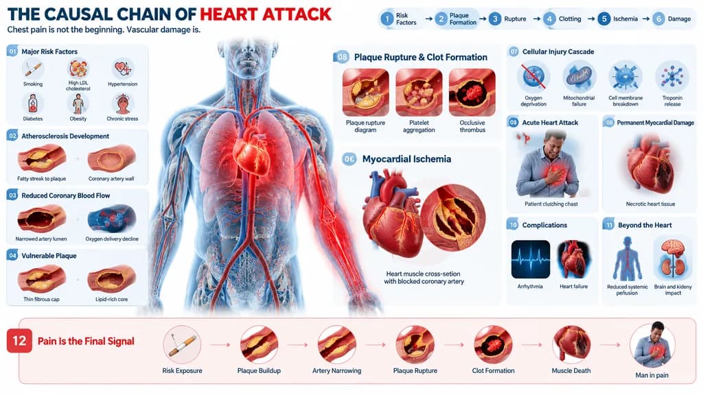 Heart Attack Pathology Medical Infographic