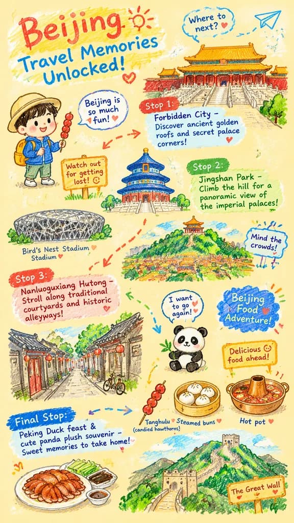 クレヨン手描き旅行絵日記ルートイラスト