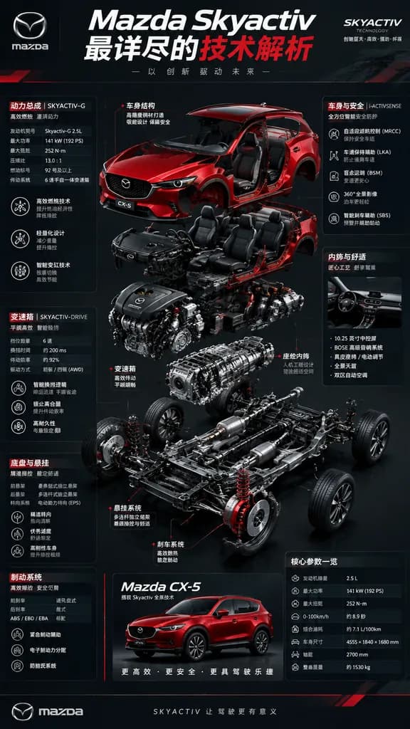 自動車技術分解インフォグラフィックポスター