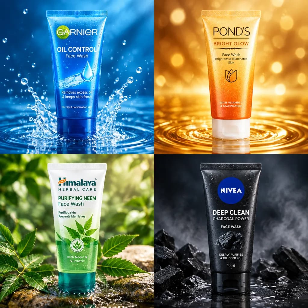 Four-Panel Skincare Product Ad Grid