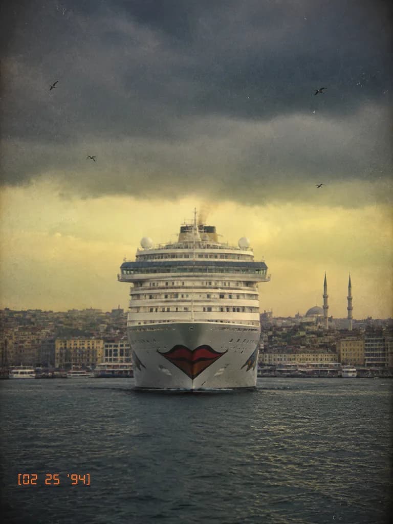 1990s Film Snapshot of Istanbul Cruise Ship