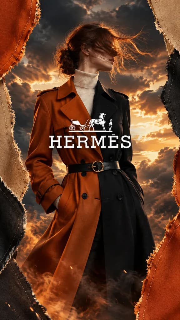 Editorial Luxury Trench Coat Fashion Ad
