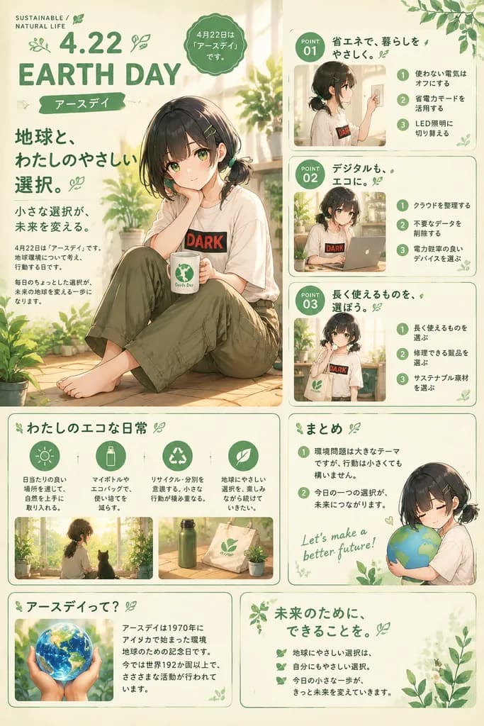 Japanese Earth Day Infographic Poster